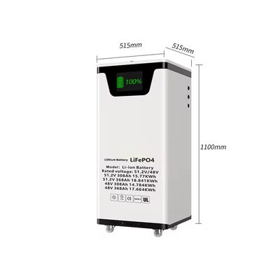 품질 공장 직접 YF51400LP-HES-FM 20.48kWh 바닥 서 있는 리?? 저장 배터리 51.2V 400Ah 6000 사이클 대부분의 태양 전지 인버터와 호환 OEM ODM 공장
