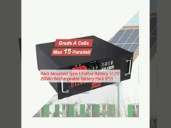 랙 탑재형 LiFePo4 배터리 51.2V 200Ah 재충전 배터리 팩 IP55