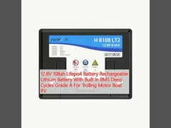 12.8V 108ah Lifepo4 배터리 재충전 리?? 배터리 내장 BMS 깊은 사이클 등급 A 트롤링 모터 보트 RV